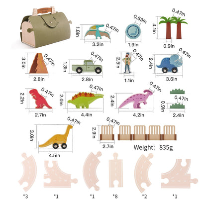 Kids activity wooden dinosaur park set, an educational and eco-friendly gift for children.