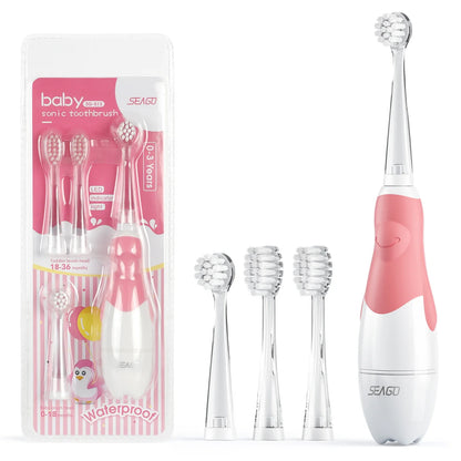 Kids' dental care: Electric toothbrush with smart timer, soft silicone, and waterproof for easy cleaning.