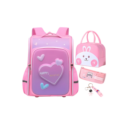 Durable children's ergonomic backpack in vibrant 3D, keeping school supplies safe and dry