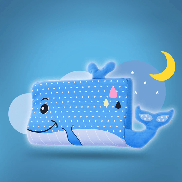 Adorable animal children's pillow, ergonomic memory foam for optimal neck support & peaceful sleep.