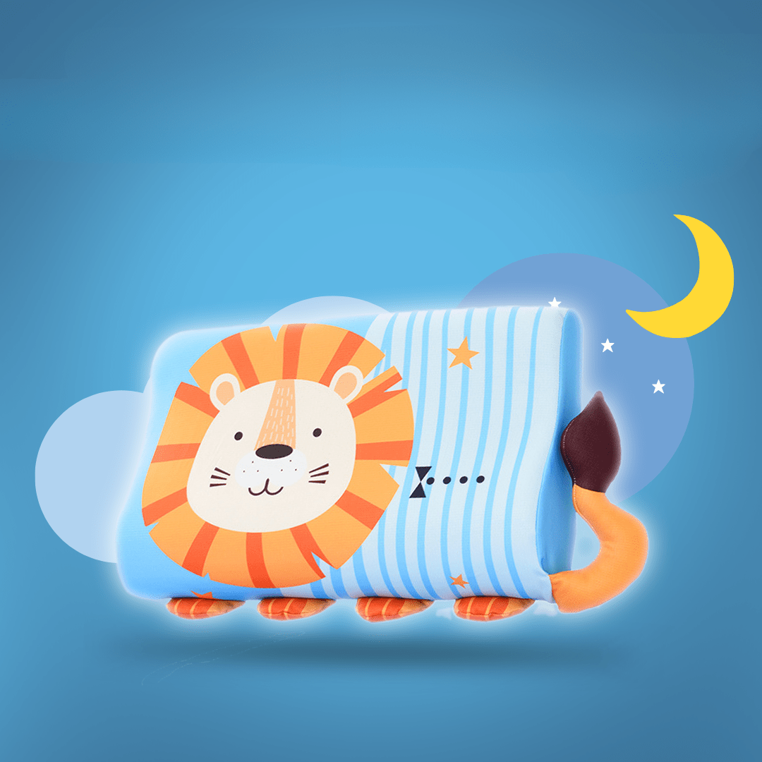 Premium memory foam ergonomic children's pillow for ultimate neck support & tranquil kid sleep.