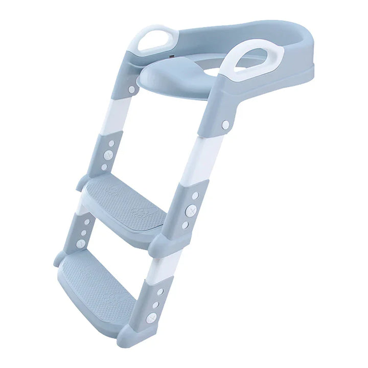 Kid-friendly foldable potty training toilet stool, designed for toddler independence and safety in the bathroom.