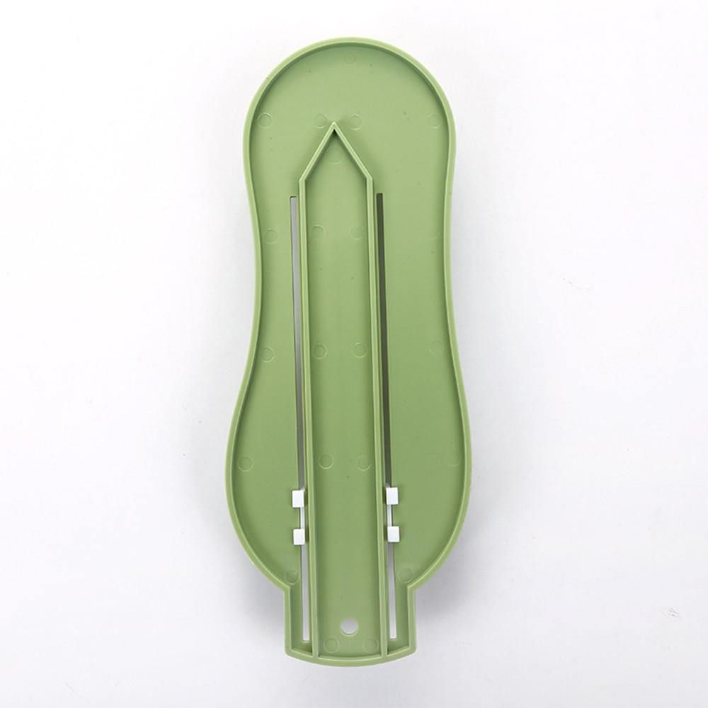 Pink children's foot measurement tool, ensuring proper shoe size for healthy baby foot growth.