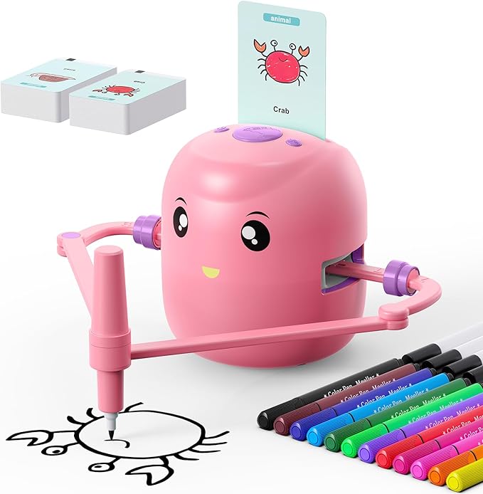 Educational drawing robot for kids, assisting with early learning and creative play.