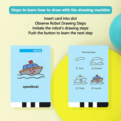Interactive drawing robot, a unique art toy for creative expression and education.