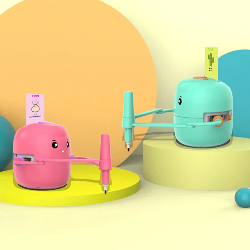 Educational art toy, the drawing robot helps kids learn shapes and numbers.