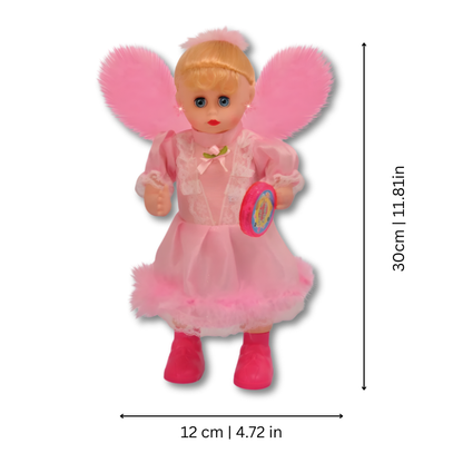 Interactive winged doll toy for kids, glowing and swinging, offering screen-free fun and a lovely gift option