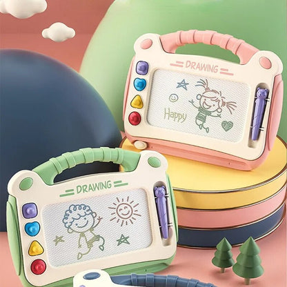 Kids' portable magnetic drawing board, a fun and educational toy for travel and creative play