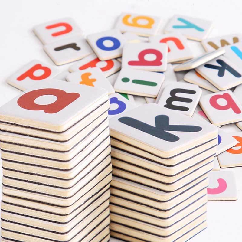 Children's educational wood toy with magnetic alphabet, perfect for early learning