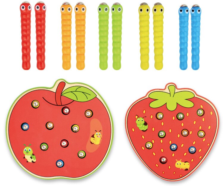 Toddler wooden magnetic toy, helps develop fine motor skills and hand-eye coordination