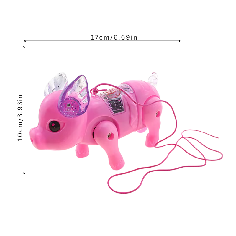 Walking pig electronic toy for kids with music and lights. Engaging toddler gift, fun animal learning.