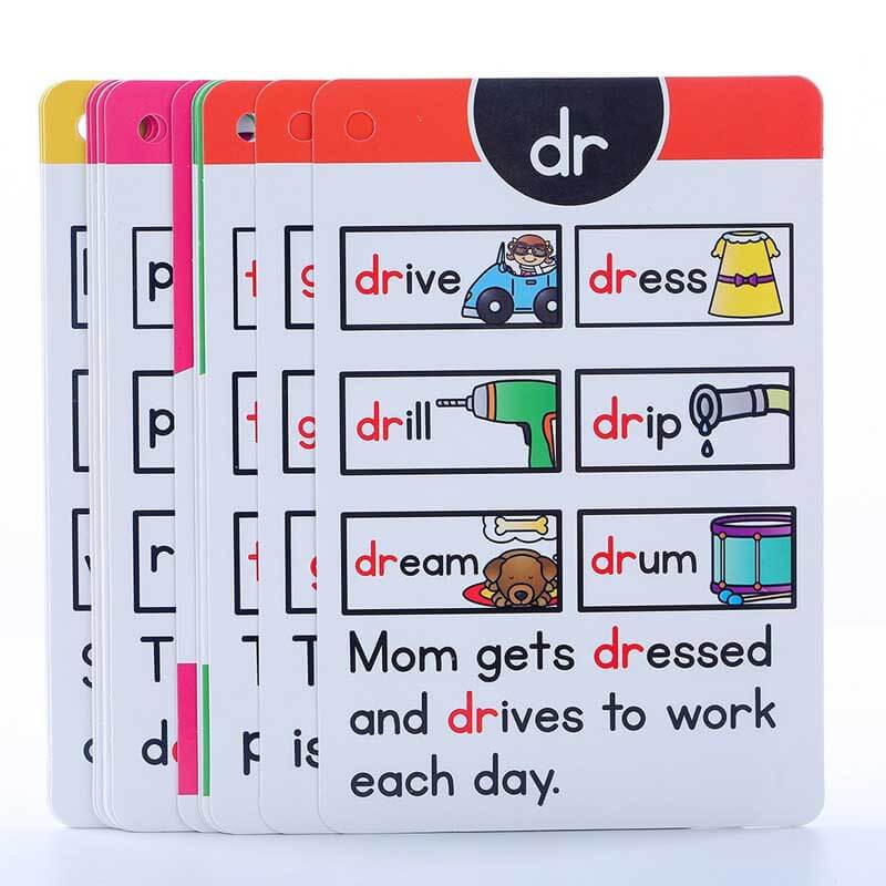 Early education phonics flashcards for children, helping with reading skills and interactive learning.