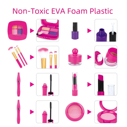 Educational pretend play makeup set for children, fostering creativity and fine motor skills.