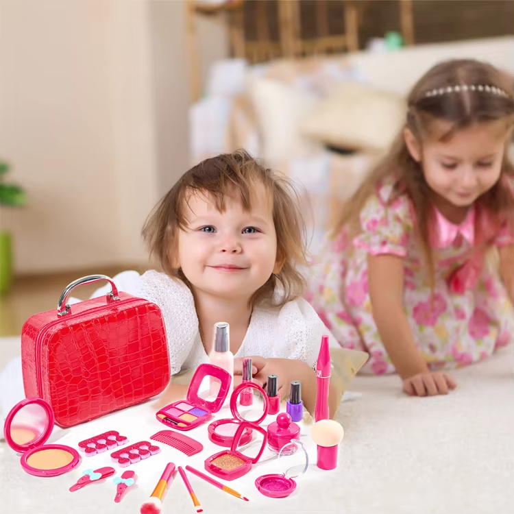 Durable children's makeup toy set with various accessories for hours of fun imagination play.