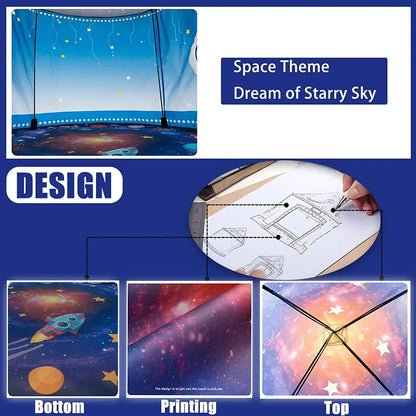 Kids' rocket ship play tent with realistic details, perfect gift for young astronauts and imaginative play
