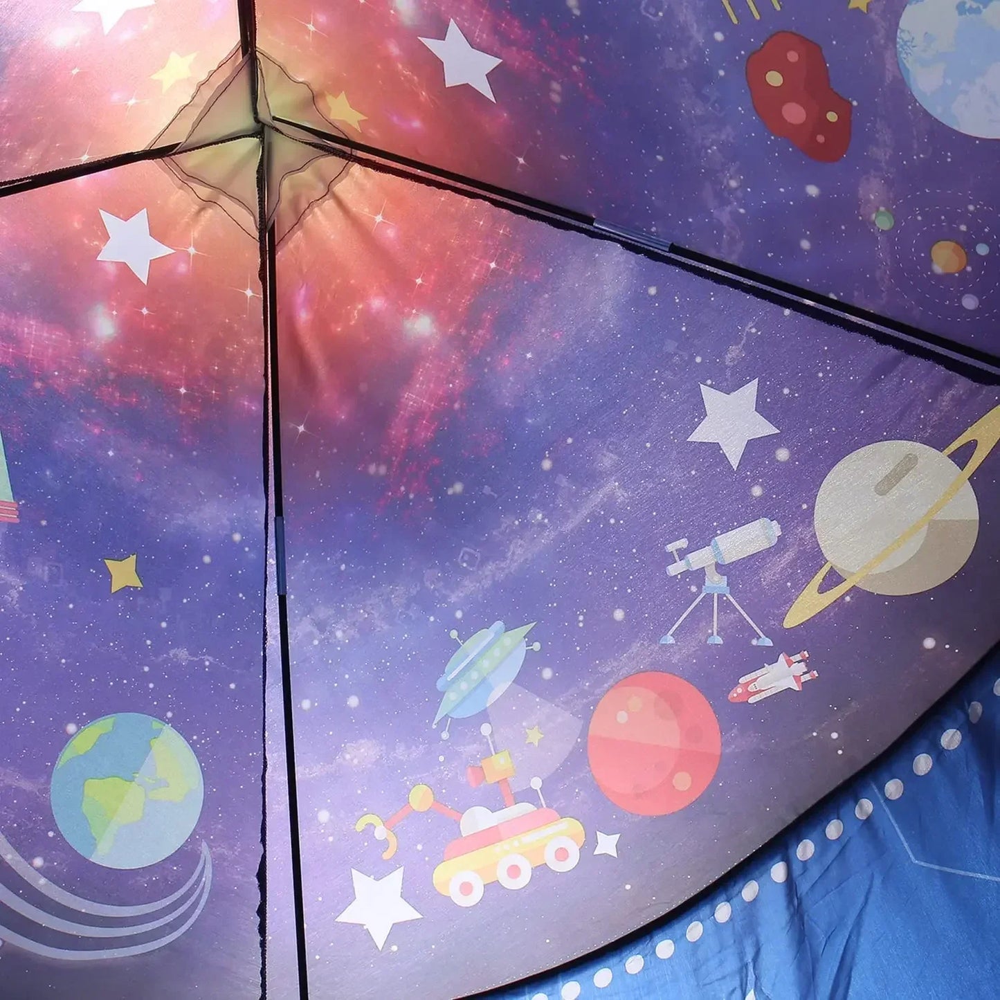 Rocket ship themed play tent, a fantastic indoor/outdoor toy providing endless space adventure for kids