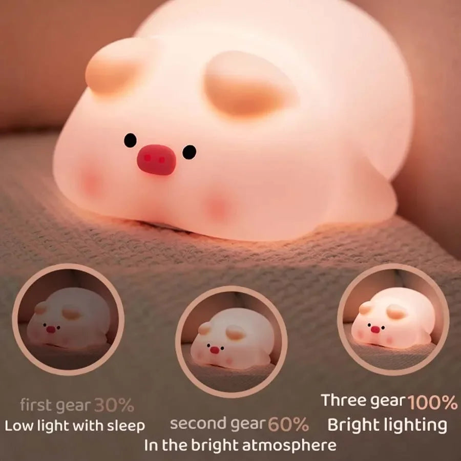 Rechargeable silicone animal night light, a comforting bedtime lamp for children's rooms