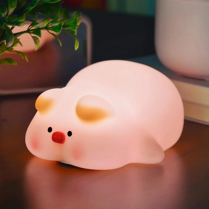 Child's friendly animal night light, soft touch silicone, lovely addition to any kids' room decor
