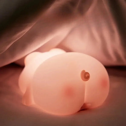 Comforting animal-themed night light for children, soft silicone, perfect for a soothing nursery
