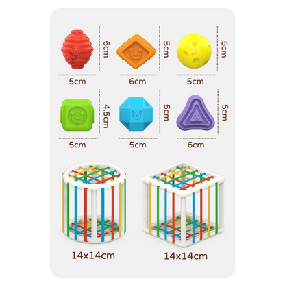 Multi-functional children's activity cube, promoting learning and fine motor skills through play.