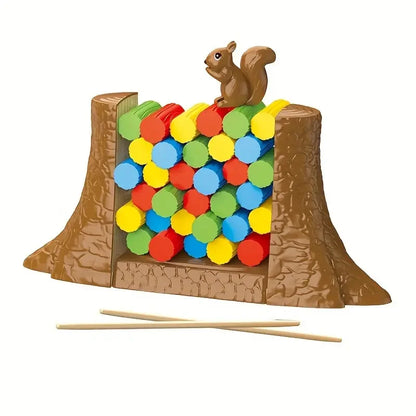 Children's Squirrel Stacker Balance Board Game, a fun educational toy for skill development