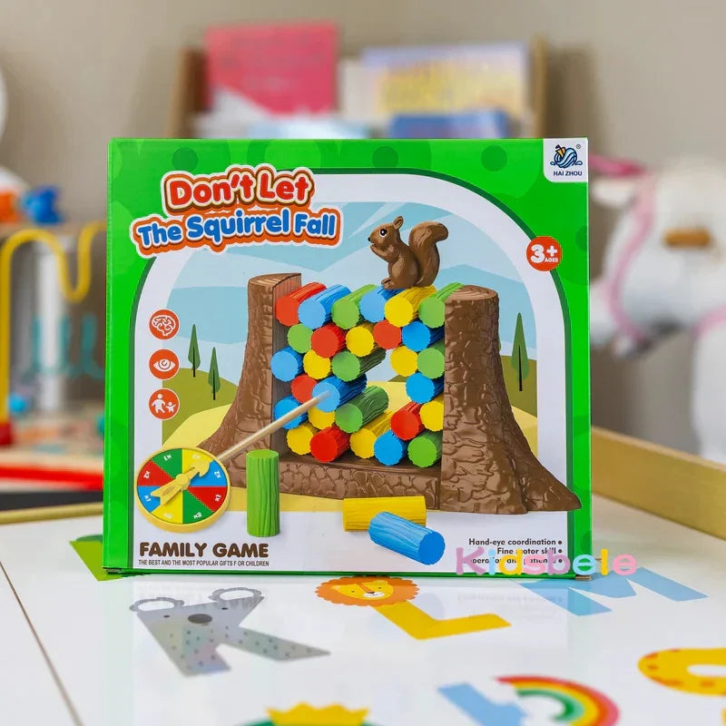 Family mix board game: Squirrel Stacker, an engaging balancing challenge for children