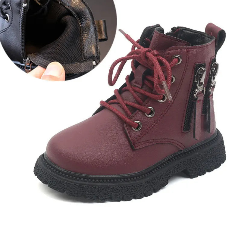 Pair of yellow rubber ankle boots for kids, winter waterproof, side zip, outdoor playtime