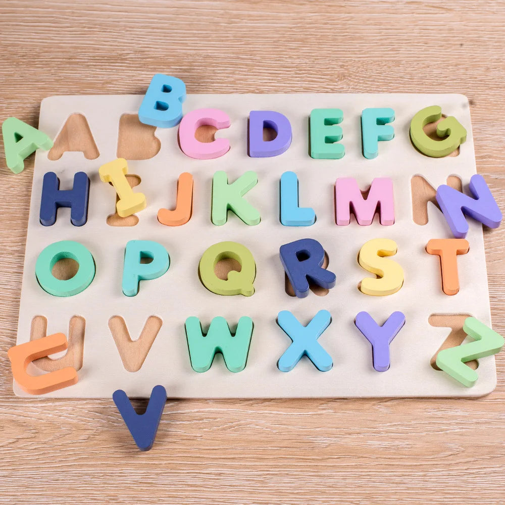Educational wooden puzzle for toddlers, teaching fundamental concepts in a fun way