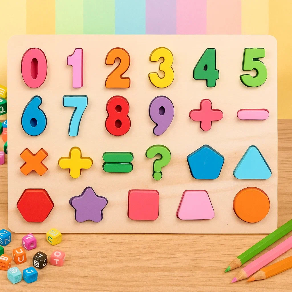 Toddler Wooden Shape Sorter Puzzle, Montessori educational toy, learning shapes for kids