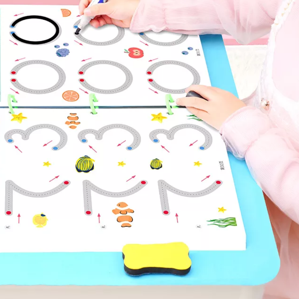 Reusable preschool education writing practice book, develops fine motor skills