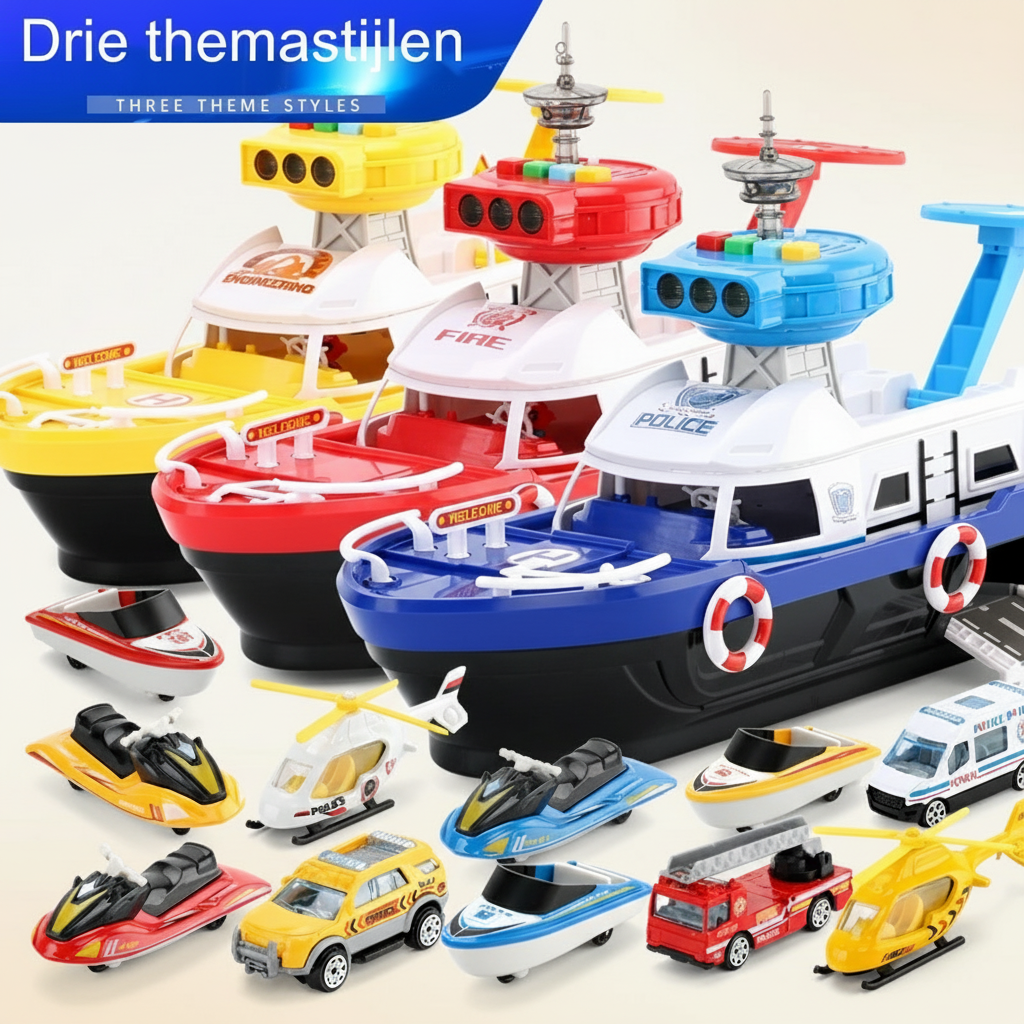 Durable toy boat for kids featuring engaging musical melodies and flashing LED lights