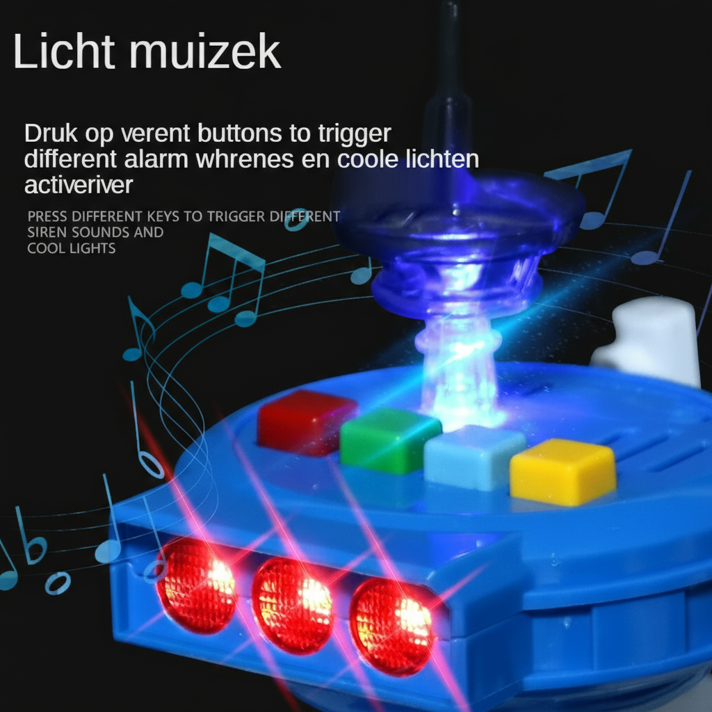 Musical toy boat for children, featuring interactive lights and sounds; a durable play vehicle
