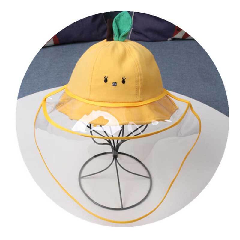 Kids fashion: Green protective fisherman hat for children, with chin strap