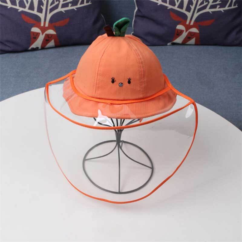 Orange children's fisherman hat, 100% cotton, ideal for baby outdoor play