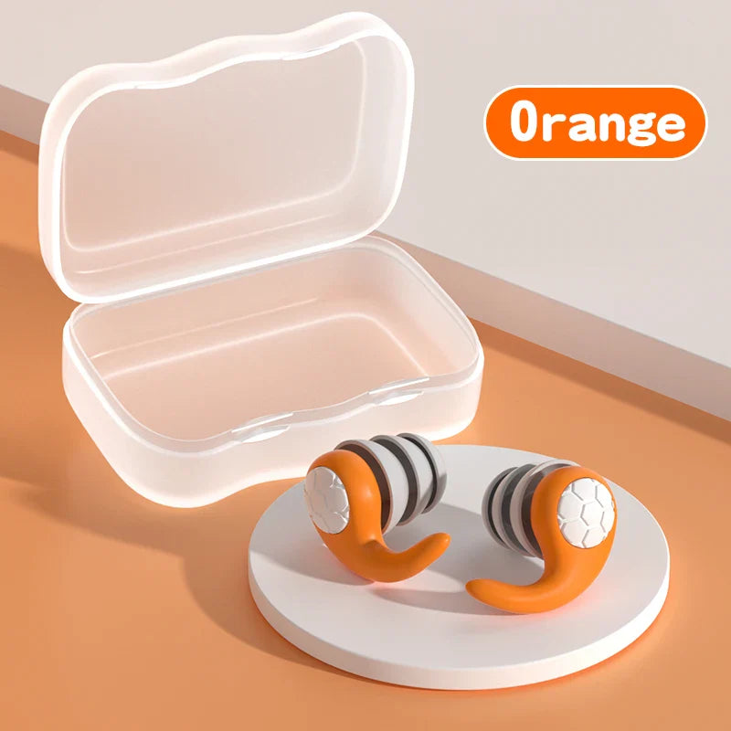Detailed view of a silicone earplug texture, soft and safe for children's delicate ears