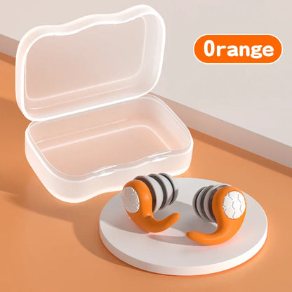 Detailed view of a silicone earplug texture, soft and safe for children's delicate ears