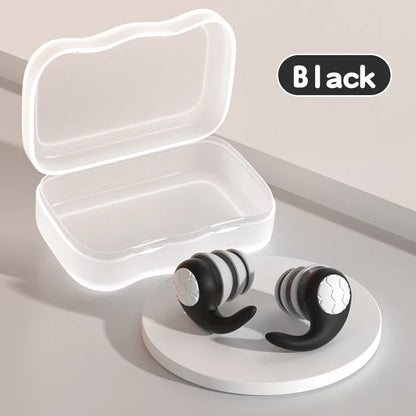 Waterproof silicone earplugs in a small case, essential for kids swimming and quiet time