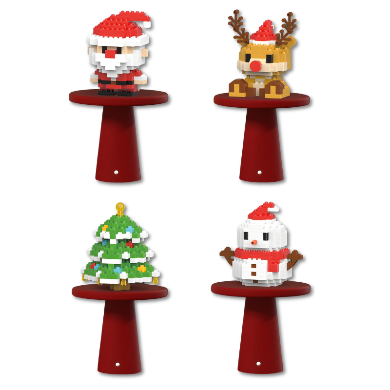 Creative kids' Christmas building set with micro-bricks, perfect for festive holiday decor