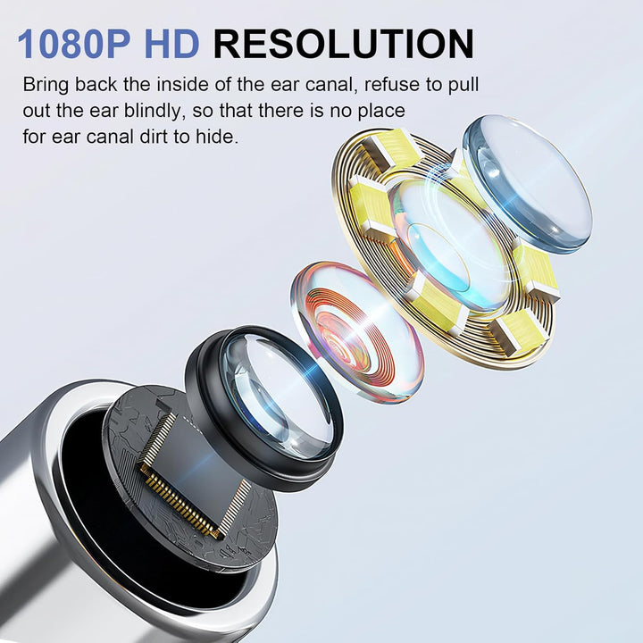 Waterproof ear cleaning otoscope with HD camera for safe, hygienic ear wax removal & personal care.