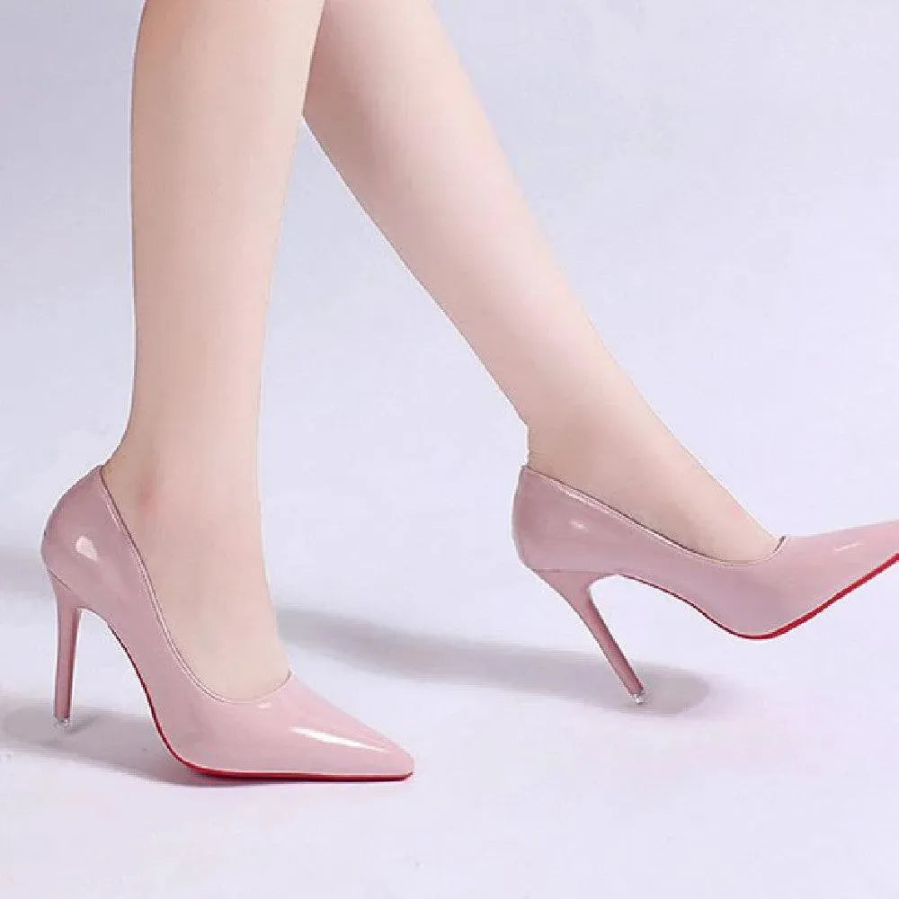 Stylish black stiletto pumps for women's office wear. Pointed toe, comfortable high heels.