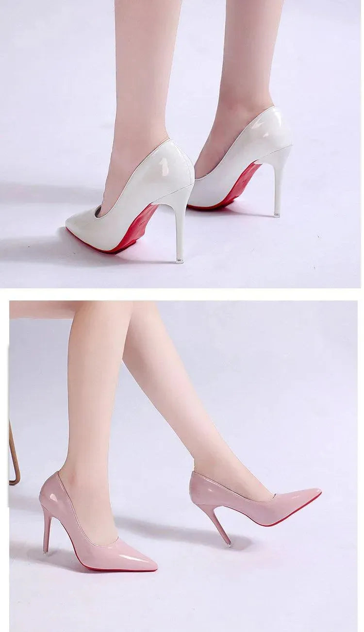 Gorgeous apricot party heels. Stiletto pumps with a sleek pointed toe. Women's elegant footwear.