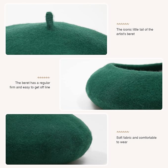Ladies' classic French beret, a timeless and elegant fashion accessory for women.