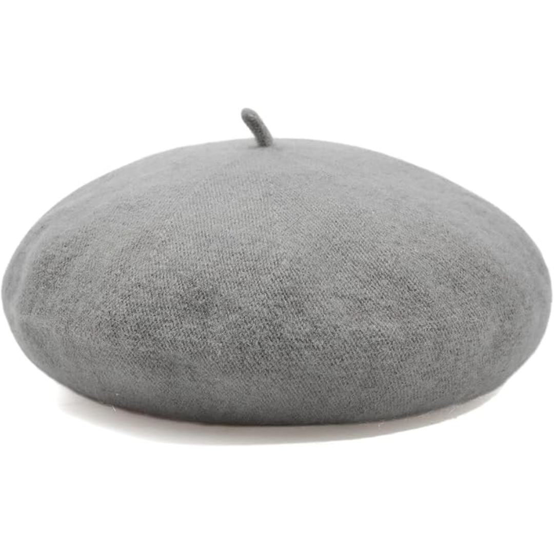 White women's beret, a crisp classic French style hat for a sophisticated look.