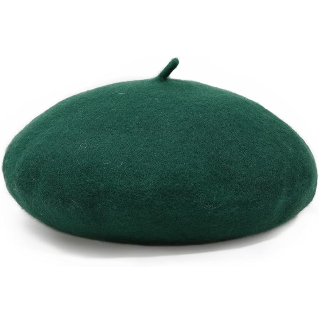 Classic women's French beret in brown, a versatile and warm winter fashion accessory.