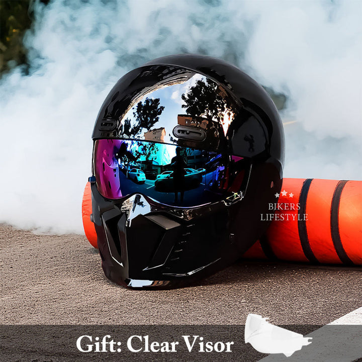 Safe riding with this classic full face motorcycle helmet. DOT & ECE certified protective gear for all bikers.