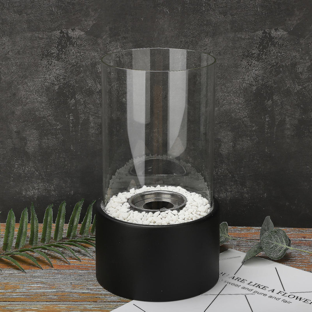 Metal and glass classic oil lamp, exquisite home decor accent, warm glow.