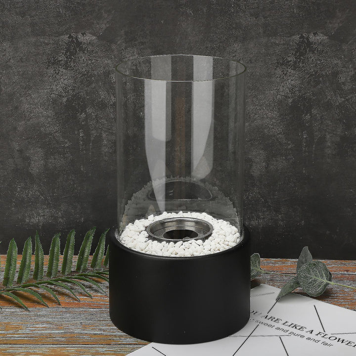 Metal and glass classic oil lamp, exquisite home decor accent, warm glow.