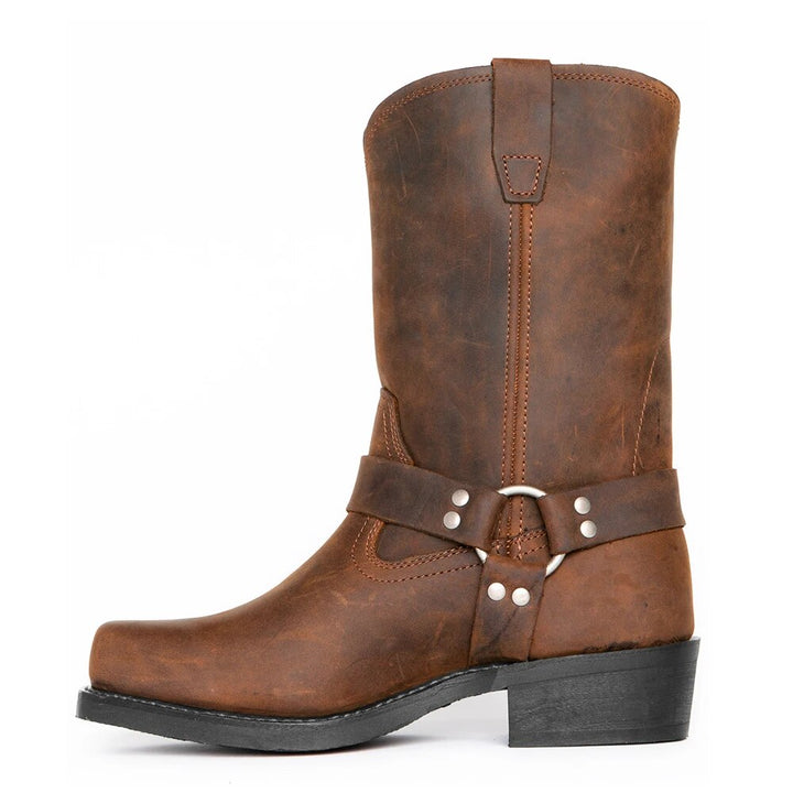 Classic men's cowboy boots for rugged western style. Durable all-season footwear for men's fashion.