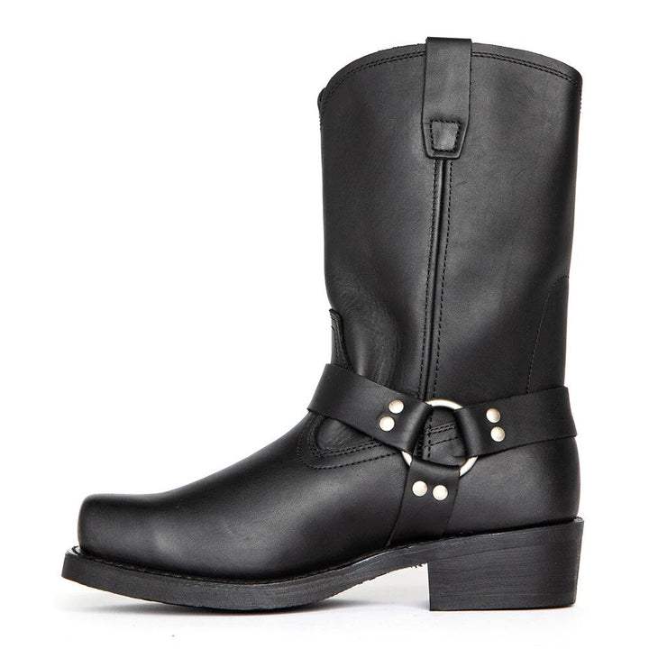 Stylish men's dark brown cowboy boots, comfortable and durable. Perfect rugged western footwear.