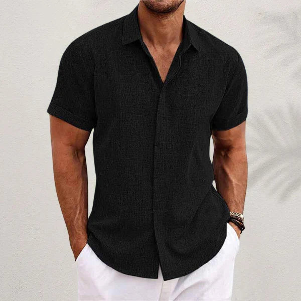 Men's classic short-sleeve shirt with collar. Great for casual everyday wear & summer style.